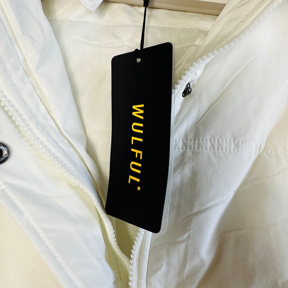 Wulful White Puffer Jacket Hooded Zip Up Winter Coat Mens 3XL NEW - Picture 4 of 10